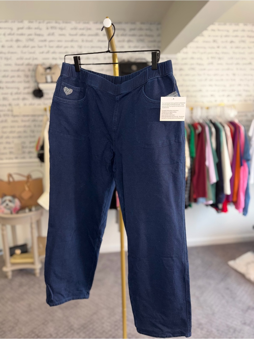 NWT Quacker Factory Short DreamJeannes Pull-On Straight Leg Jeans